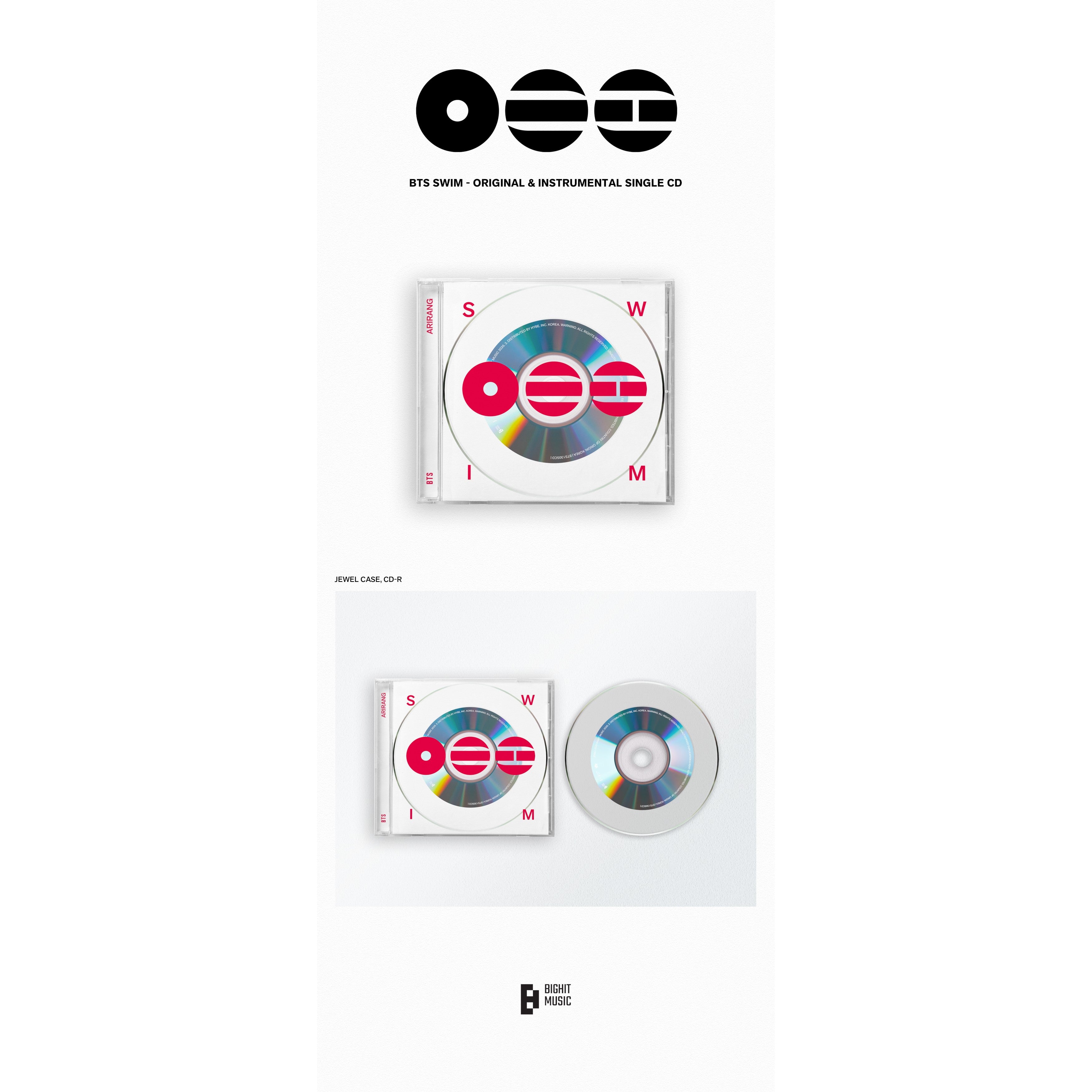 BTS SWIM Original & Instrumental Single CD 437409